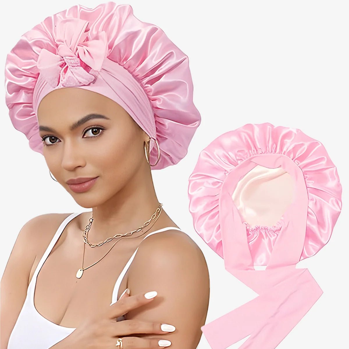 Double Layered Silk Satin hair cap - Schleek
